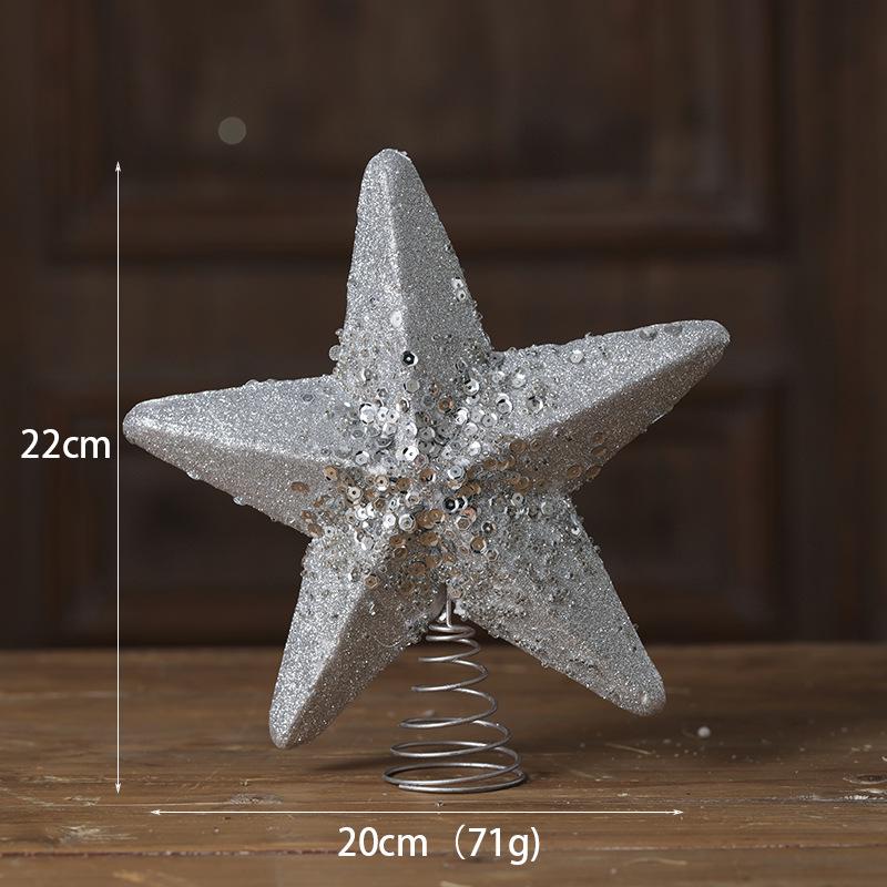 15/20cm Champagne Gold & Silver Foam Christmas Tree Topper Star.