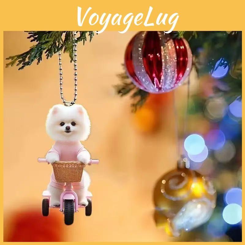 Acrylic 2d Car Accessory Cartoon Dog Rearview Mirror Vehicle Pendant Decoration