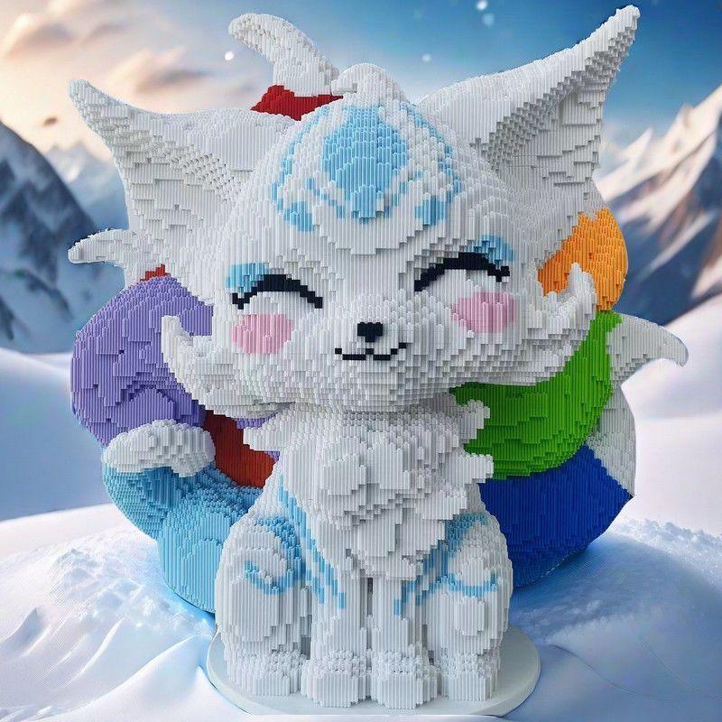 Super ninetailed fox building blocks 50000 adult version of the difficult puzzle toy boys and girls puzzle 2024 new.