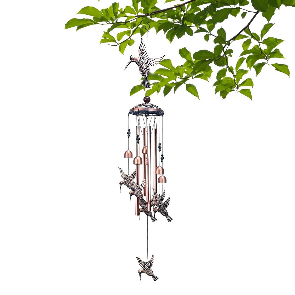 Handmade Copper Wind Chimes Metal Hummingbird Elephant Decorative Wind Chimes Memorial Bell Garden Decor For Garden Backyard