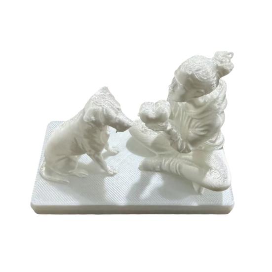 3D Printed Dog And Owner Sculpture Dog And Owner Statue