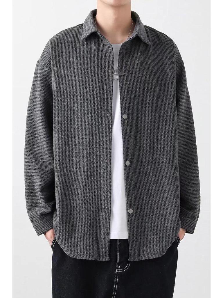 Men's Warm Loose Jacket - Spring and Autumn Collection: Casual, Comfortable Outerwear