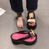Versatile Thick Bottom Flip-flops Women 2025 New Summer Wear Internet Celebrities Cute Cartoon Height Women Cool Slippers