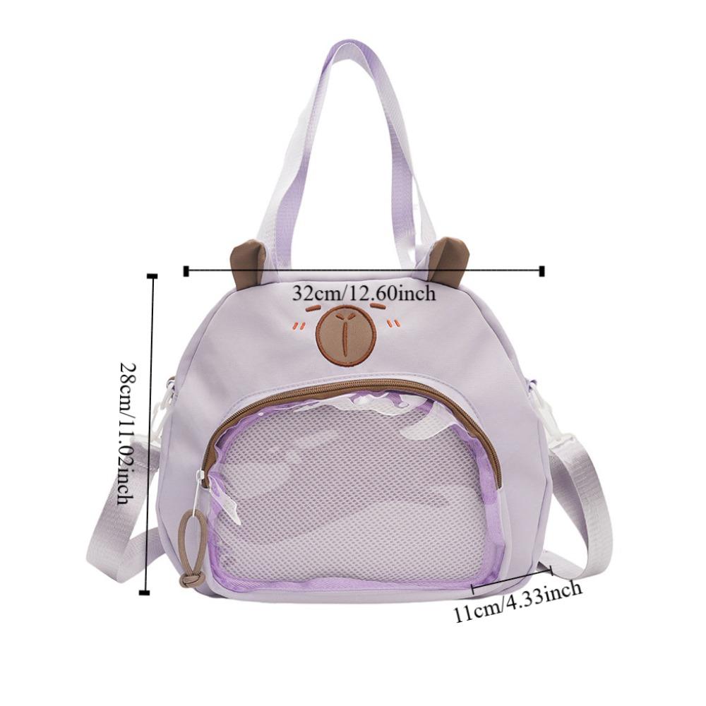 Large Capacity Capybara Shoulder Bag Harajuku Canvas Tote Bag Lovely Transparent Itabag  Shopping