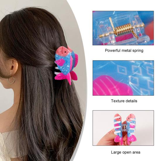 Hair Claw Marine Animal Shape Back Head Hair Clip Anti-slip Teeth Strong Grip Shark Hair Clip Versatile Hair Accessory