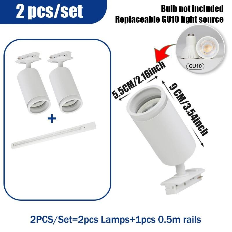 LED Track Light Clothing Store GU10 Focus Rail Spot DIY Bulb Design Fixture Shop Home Kitchen Track Lamp Source lane Spotlight