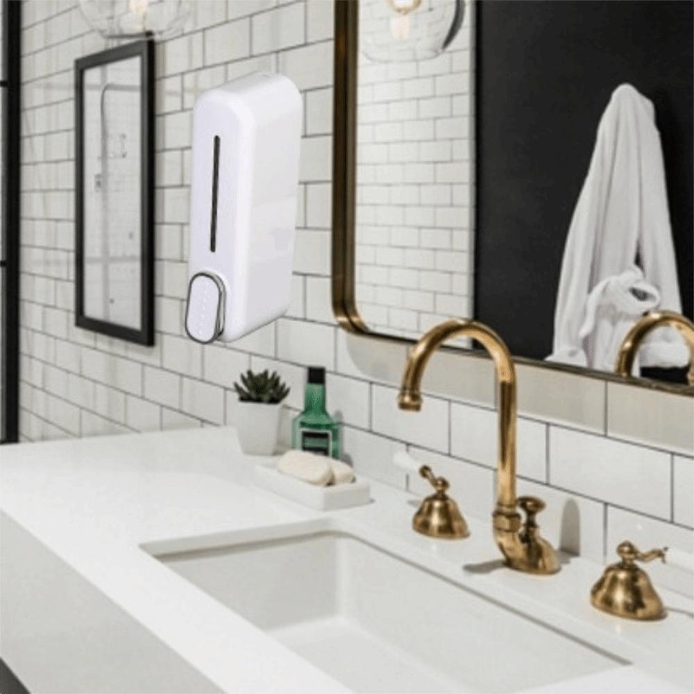 Plastic Wall Mount Soap Dispenser Touch-Free Hand Soap Dispenser Manual Shampoo Dispenser  Hotel