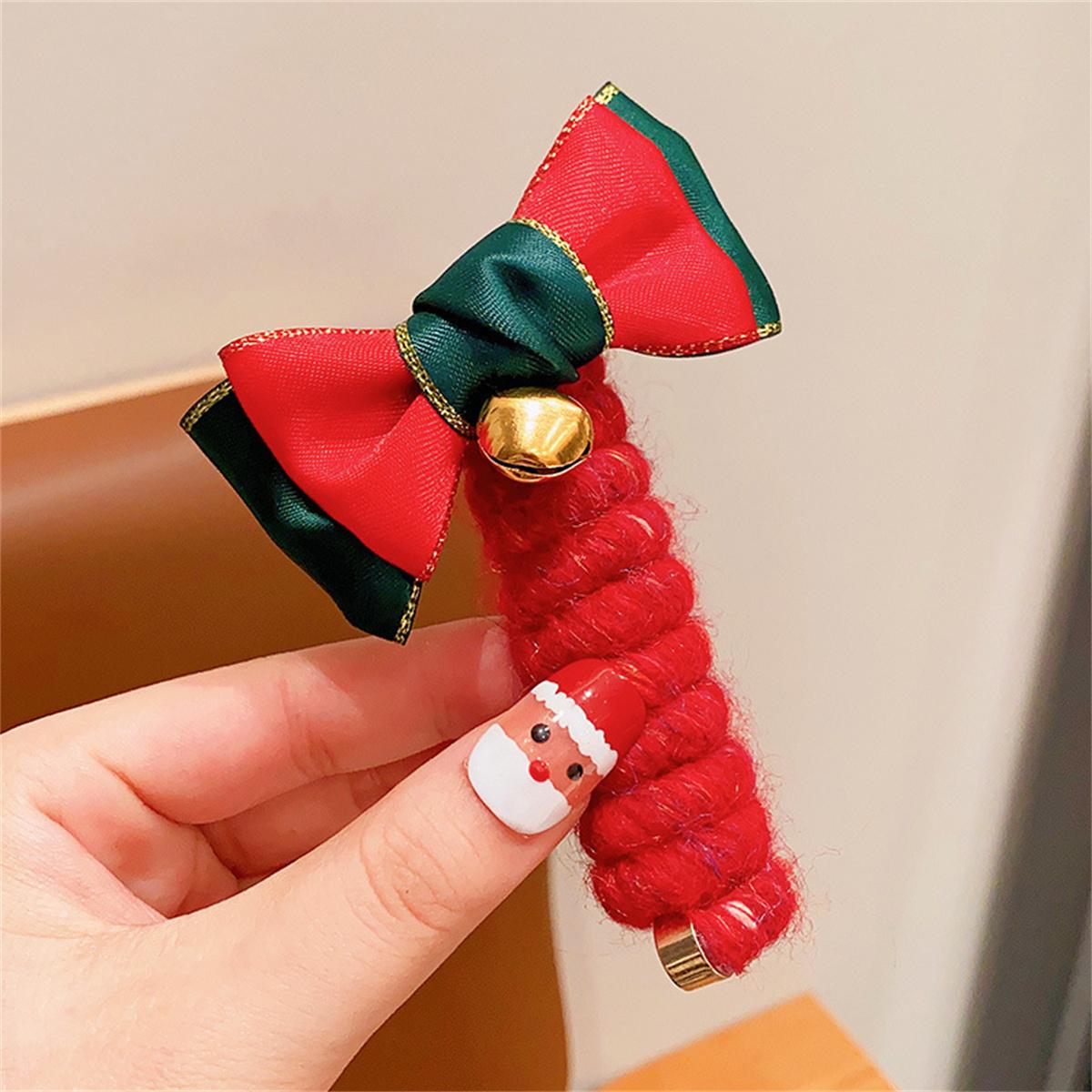 

Christmas headband for children, curly telephone cord hair tie, girls double ponytail hair tie, cute festive hair rope