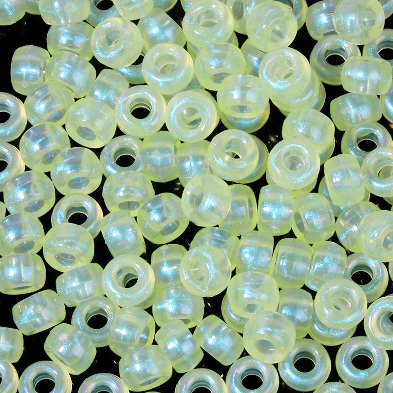 

100 шт. прозрачных матовых бусин-бочонков с большим отверстием - цветные луковые пудровые пластиковые бусины-пони для дредов и париков 100 pcs/pack