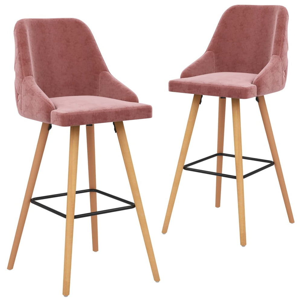 Tabourets de bar lot de 2  velours