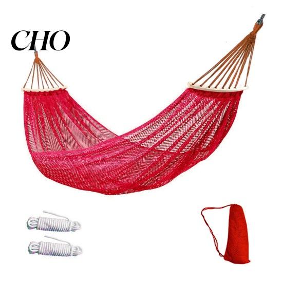 Summer Breathable Hammock with Ice Mesh Design Double Load Bearing 200kg Reinforced Traction Rope Anti-rollover Long-term Outdoor