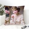 Classic Reto Oil Painting Girl  Pillow Case linen pillow case sofa home decor cushion cover cushion cove