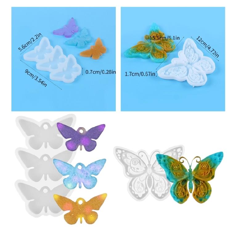 Butterfly Necklace Keychain Mold Silicone Pendant Mold Earrings Ornament Mold