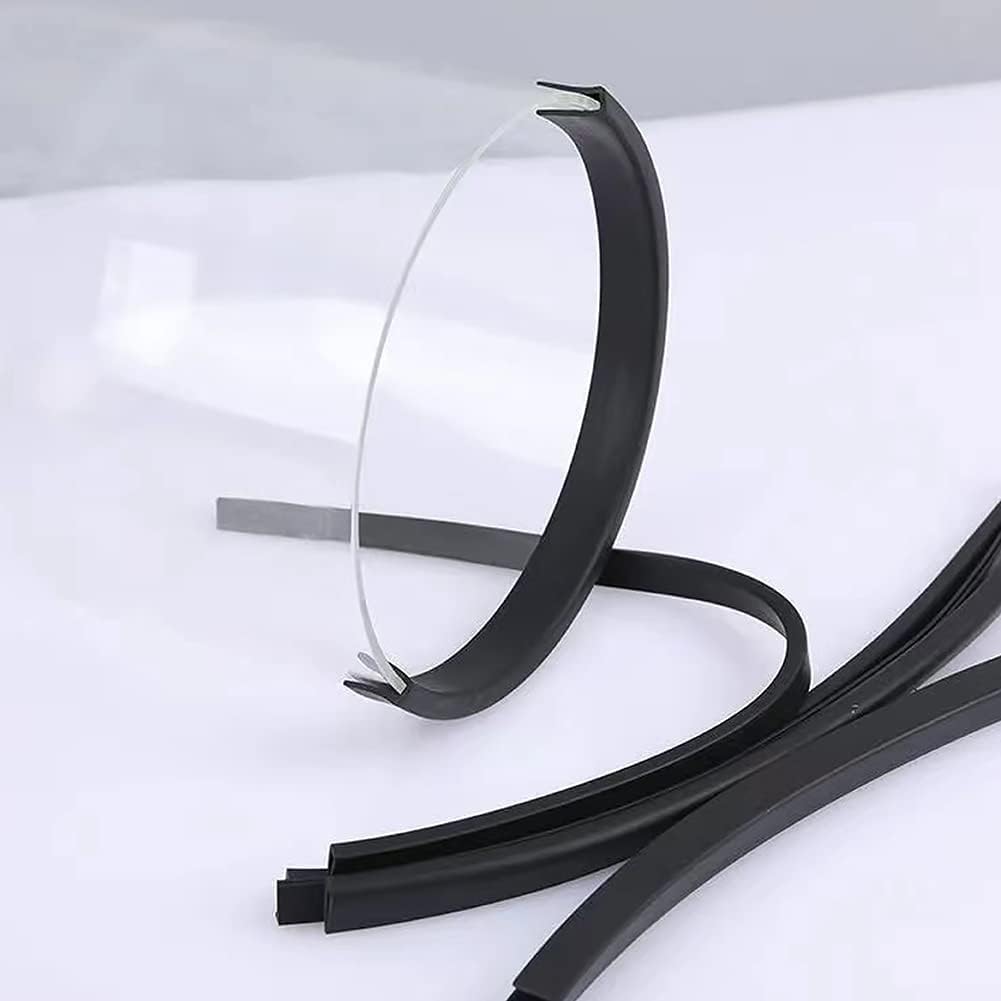 Rubber Edge Trim Black, U Channel PVC Plastic, Metal Sharp Edge Protector Fit For 0.09", Length 10 Feet (3.05 Meter)
