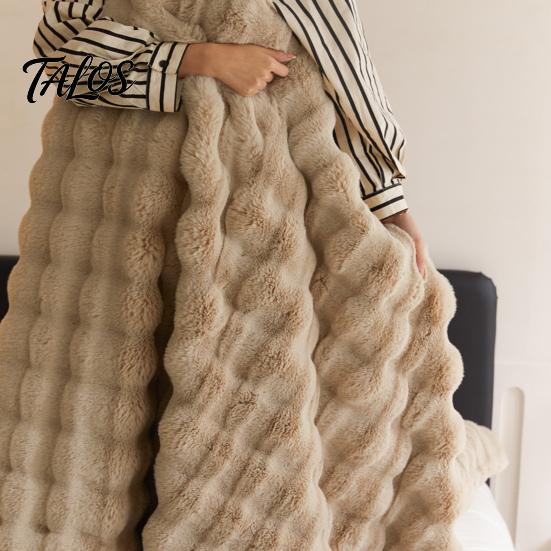 Luxuriöse Komfortdecke Luxuriöser Samt Ultra-weiche Mikrofaser-Kissenbezug Kunstfell Beidseitiger Plüsch Ultra-weiche Kaninchen-Kissenbezug Einfarbige