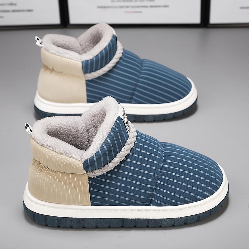 Cotton slippers winter velvet warm home indoor bag heel cotton shoes wear down snow boots