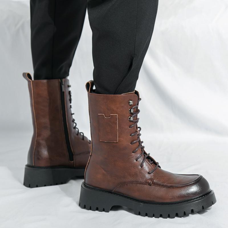 Cizme Bărbați Retro Punk cu Platformă cu Talpă Groasă Cizme Jocheu Stil Stradal Cizme Motociclist Cool Cizme Înalte Mărimi Mari