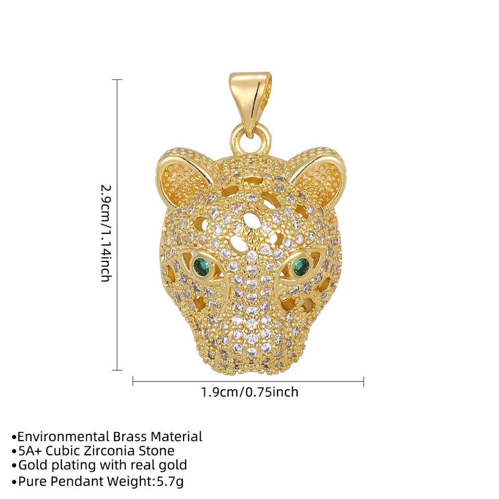 Luxury Real Gold Plated Leopard Eagle Hip Hop Pendant Necklace