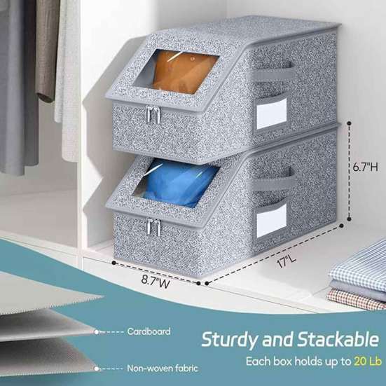 1/2Pcs Hat Storage Box Baseball Cap Organizer with Transparent Window Zipper Closure Dust-proof Stackable Hat Holder Box