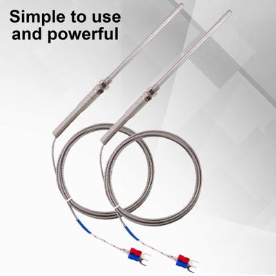 1/2/3/4/5m K Type Thermocouple M8 Thread 100mm Probe Temperature Sensor Meter