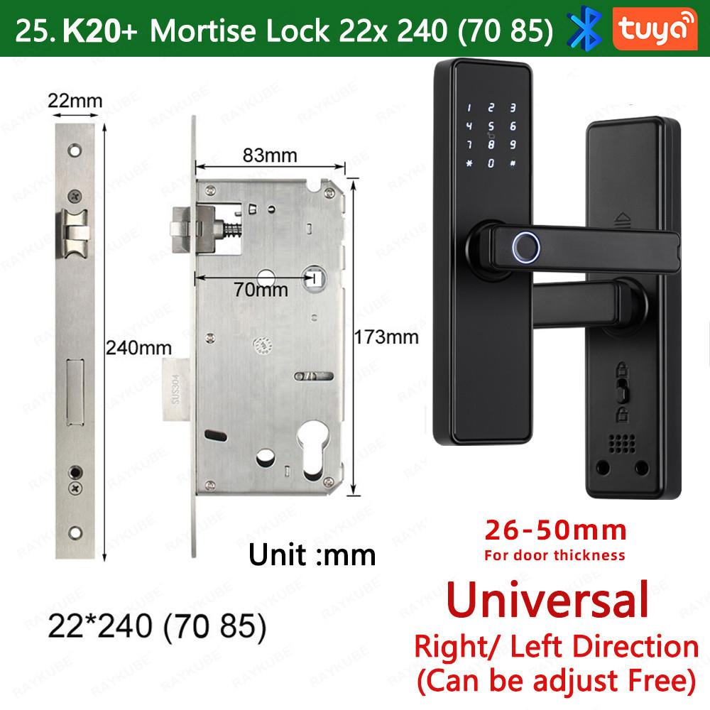 K20 Household Smart Electronic Door Lock with Tuya APP/IC Card/Password/ Key Unlock Biometric Fingerprint Door Lock