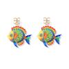 Holiday sea breeze new fashion design acrylic tropical fish series earrings cute niche earrings