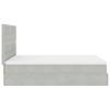 Ottoman Bed with Mattress Light Grey 140x190 cm Velvet