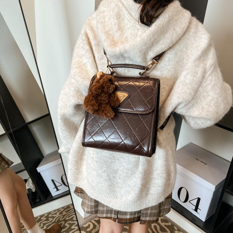 20254 New Oxford cloth chain rhombus oblique span bag, high-end versatile fashion tote underarm shoulder bag