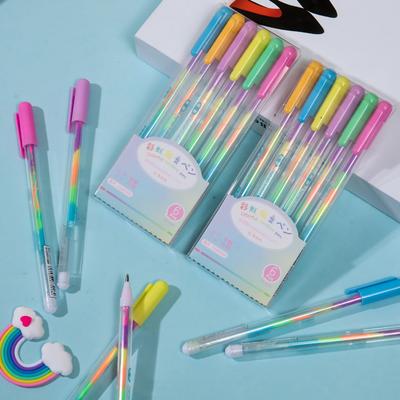 6Pcs/Set of Cute Kawaii Color DIY Ballpoint Pen Color Chalk Drawing Rainbow Gel Pen Graffiti Pen Children's Diary Decoration