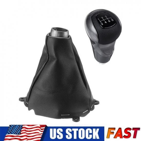 Black Manual 6-Speed Gear Shift Knob Lever Gaitor Boot For Honda Civic DX EX LX