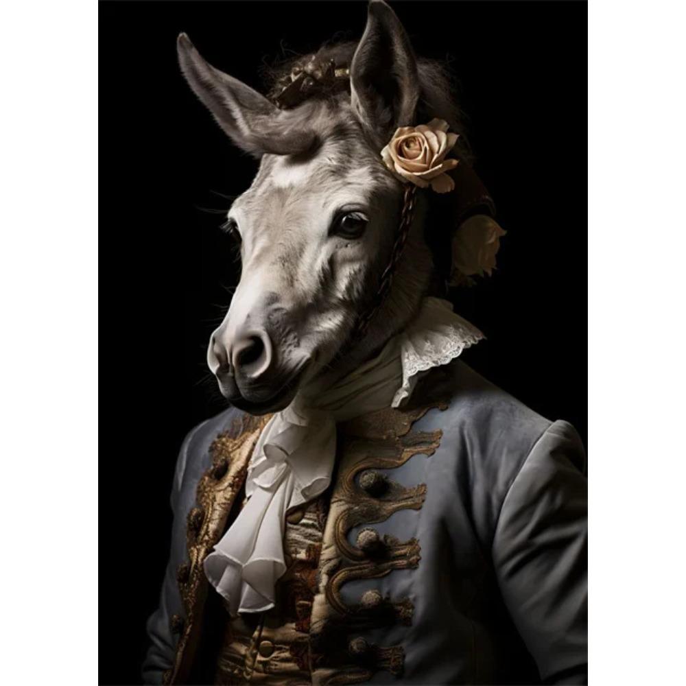 Aristokratyczne Zwierzęta Portret Plakaty i Druki Sztuka Vintage Malarstwo na Płótnie Obrazy na Ścianę do Salonu Dekoracja Domu