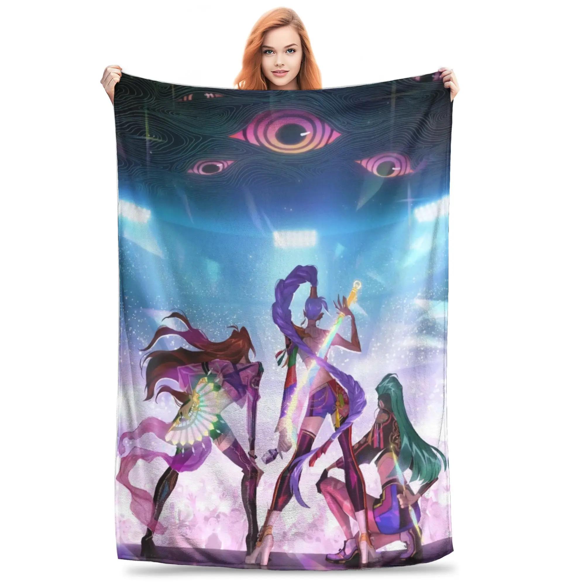 

Kpop Demon Hunters Huntrix Plush Blanket Students Flannel Throw Blanket For Couch Chair Sofa Bed Super Warm Quality Bedspread 70x100cm