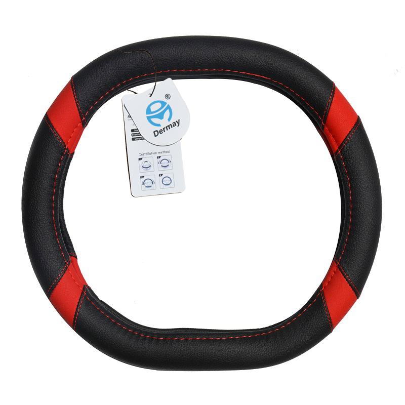 DERMAY Auto Lenkrad Abdeckung Micro Faser Leder Angepasst für Peugeot 508L 350THP 400THP 5 Farben Auto