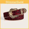 Damen Ledergürtel mit Leopardenmuster und Silberschließe für lässige Mode
