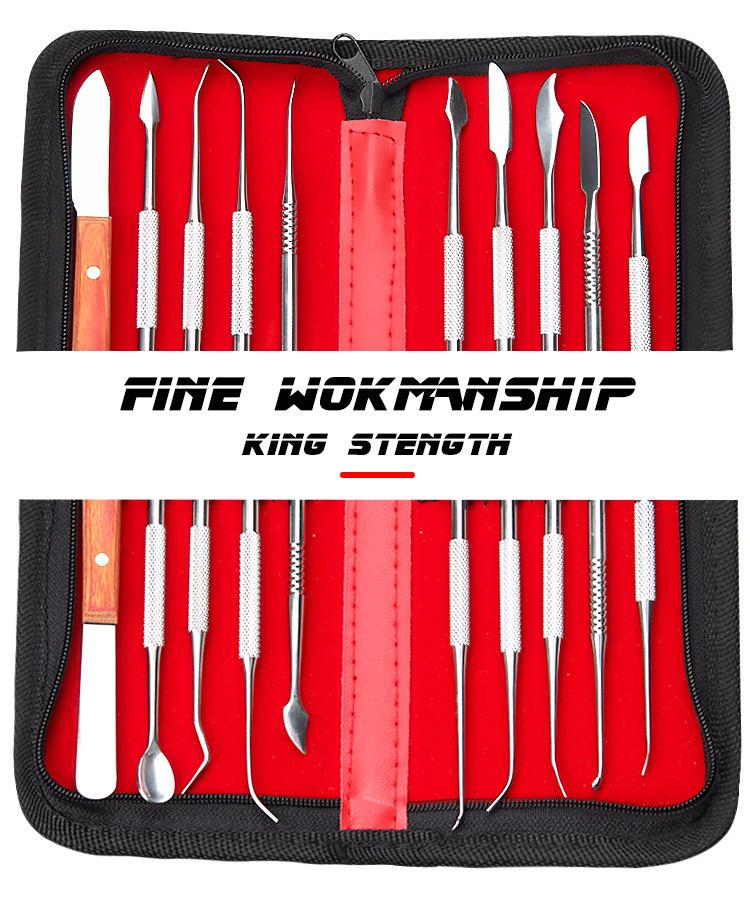 

Набор из 10 стоматологических инструментов для моделирования и воскового моделирования из нержавеющей стали с деревянными ручками