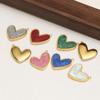 5pcs Stainless Steel Glittering Enamal Heart Charms Pendants for DIY Jewelry Lovers Necklace Findings Couples Bracelets Making