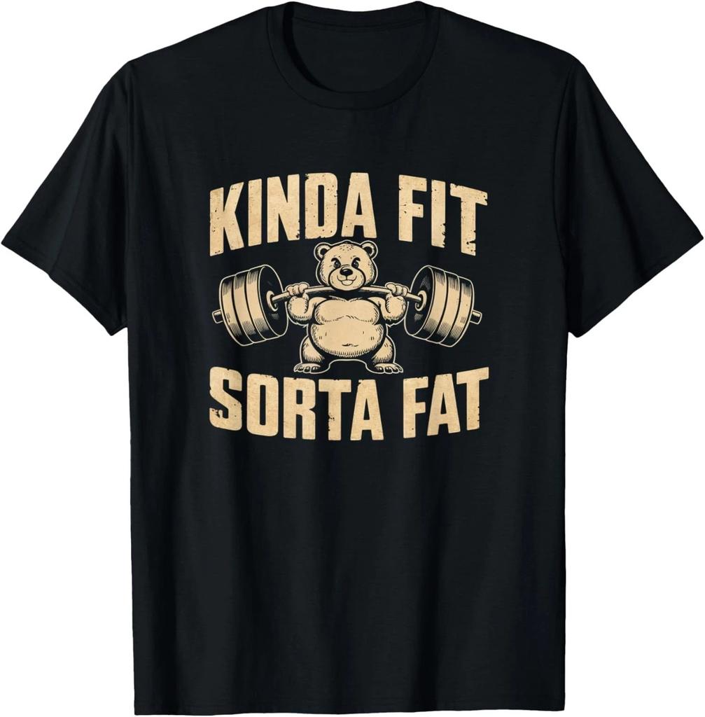 Kinda Fit Sorta Fat Funny Gym Cute Bear Retro Unisex T-Shirt