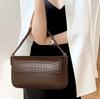 Women's Bag New Crocodile Pattern Genuine Leather Small Square Bag High-end Women's Armpit Bag One-shoulder Crossbody Bag Trendy