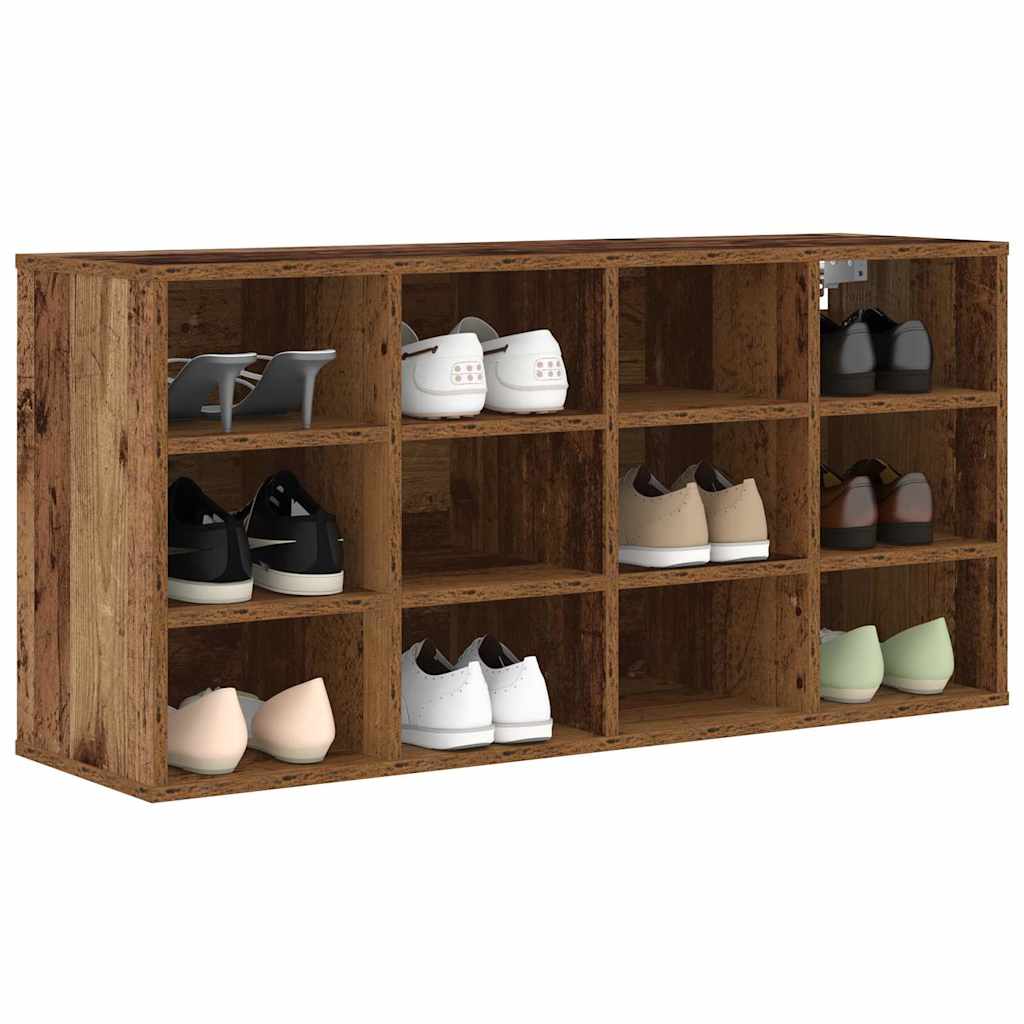 Shoe Cabinet with Shelf Rustic Wood Finish 103 x 30 x 51 cm Engineered Wood