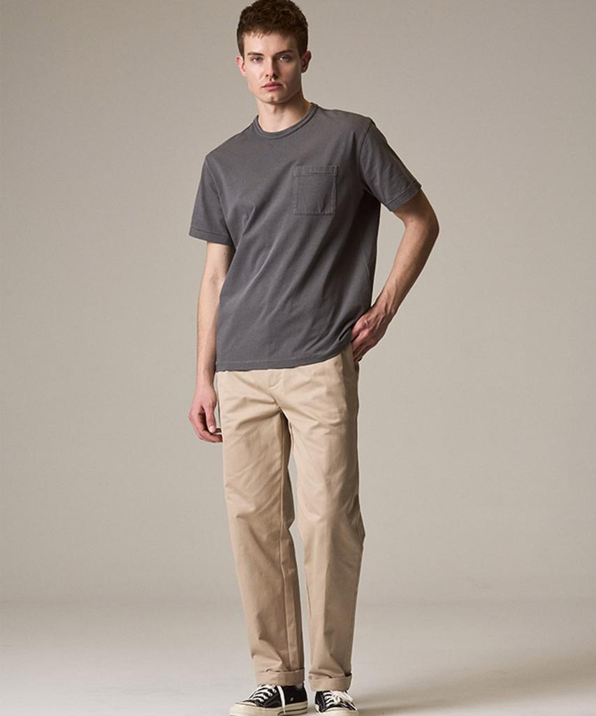 Laijeuaenbillou [Authentic] Authentic Supima 302 Loose Tapered Chino Pants British Khaki