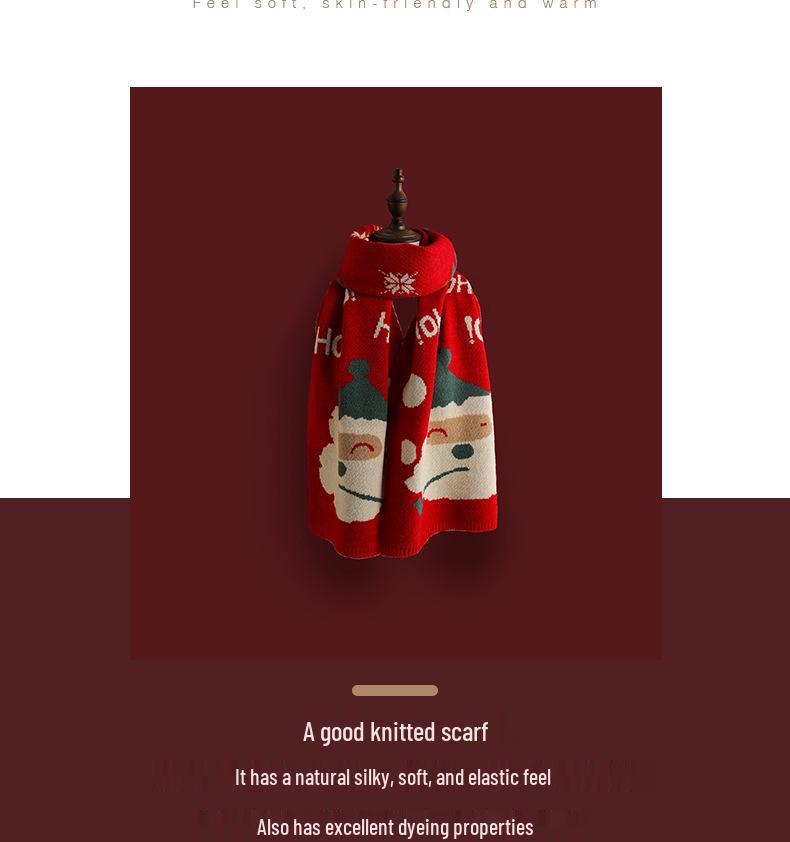 Czerwony szalik Świętego Mikołaja dla kobiet - Wszechstronny, ciepły i uroczy prezent świąteczny