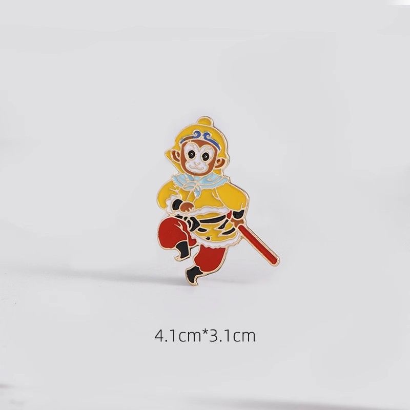 Reise nach Westen Cartoon-Figur Sun Wukong Tang Seng Schweinchen Sand Mönch Umrandung Chinesischer Stil Kreative Persönlichkeit Anstecknadel Abzeichen