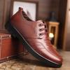 Men's Leather Shoes Autumn New Business Formal Shoes Lace Up Casual Leather Shoes Breathable Soft Sole Non Slip Leather Shoes