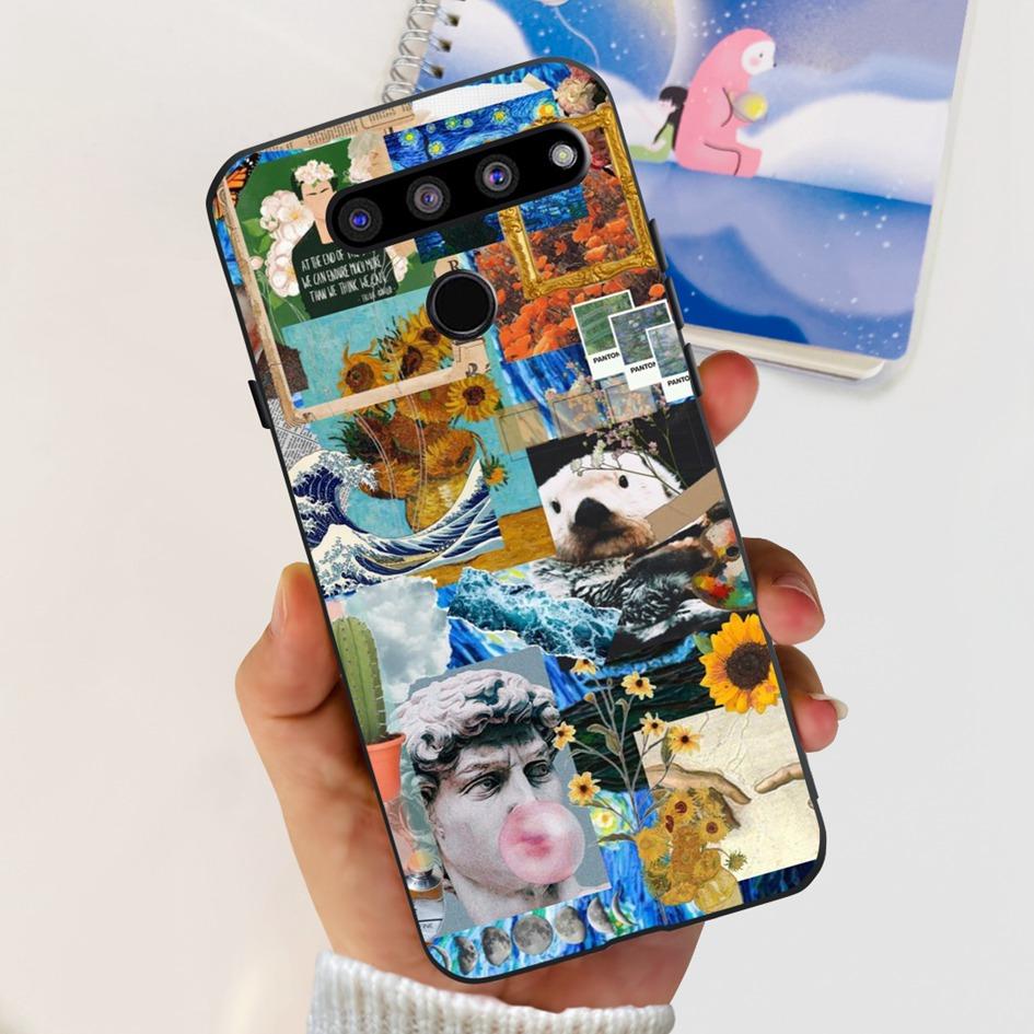 For LG V35 ThinQ Case Cover For LG V40 V50 V50S ThinQ Shockproof Silicone Cases Fashion Flower Soft Funda For LGV50 ThinQ Bumper
