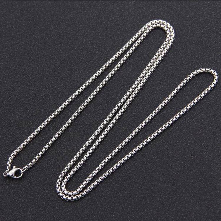 304 Stainless Steel Pearl Necklace - Titanium Steel Jewelry Chain with Pendant for Girls - DIY Cuban Chain Accessories