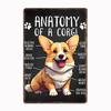Anatomy of a Corgi Dog Metal Poster Club Home Decorations Bar Cave Classic Plaques Tin Sign Posters Room Wall Decor