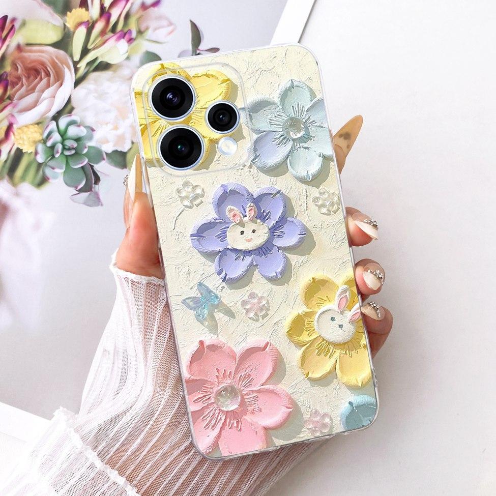 Transparent For Oppo Reno15 Cover Luxury Cute Cat Fashion Butterfly Cool Painted Bumper Casing For Oppo Reno15 5G CPH2825 Case