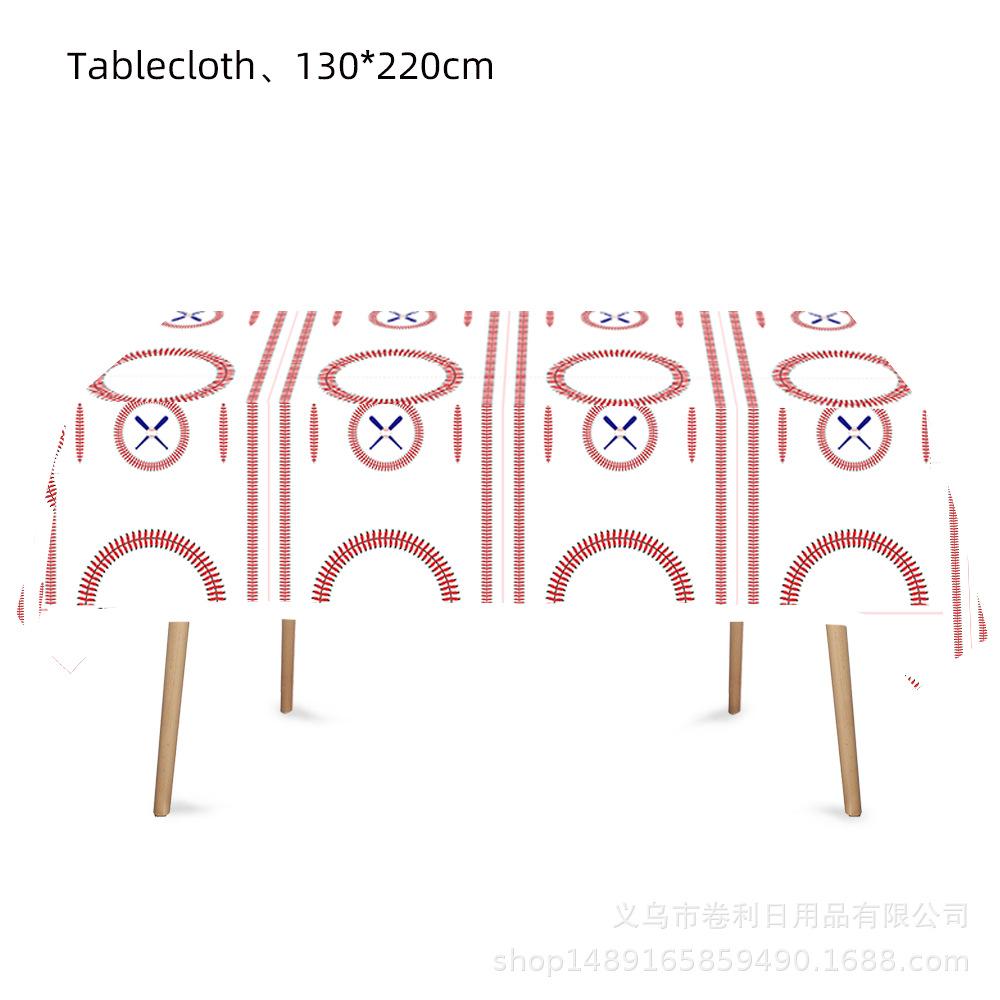 Baseball Baseball Themenparty Zubehör Geburtstagsdekorationen Einweg-Pappteller Pappbecher Papierservietten Tischdecke