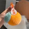Plushies Orange Keychain Plush Orange Orange Plush Pendant Lucky Fluffy Tangerine Keychain  Women