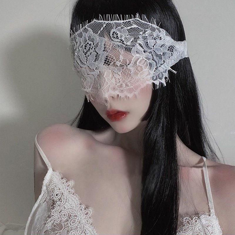 Naiste seksikad pitsist silmasidemed, mustvalged väljalõikega plaastrid, silmasidemed, eksootilised rõivad